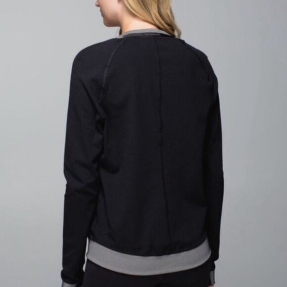 Lululemon H’Om Run Black & White Striped Full Zip Jacket Size‎ 6 - Picture 2 of 10